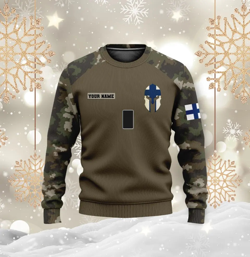 Personalized Finland Soldier/ Veteran Camo With Name And Rank Hoodie 3D Printed - 1010230001