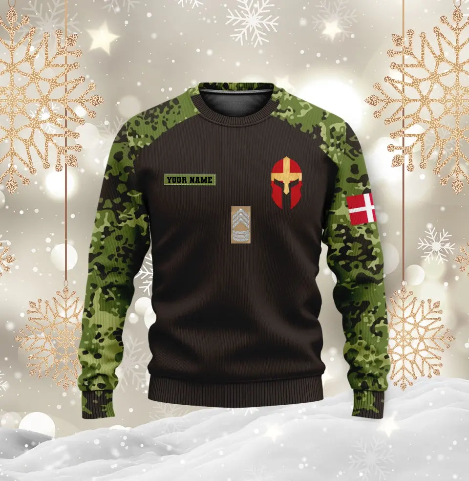 Personalized Denmark Soldier/ Veteran Camo With Name And Rank Hoodie - 16961184