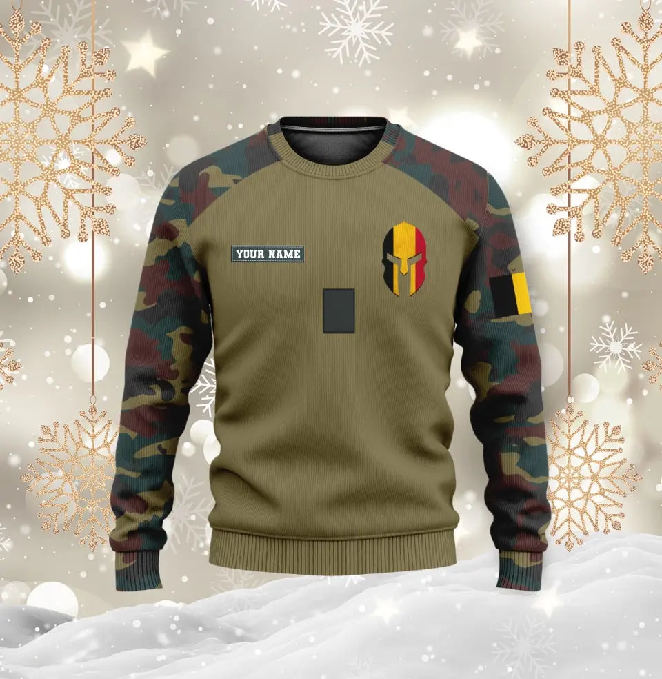 Personalized Belgium Soldier/ Veteran Camo With Name And Rank Hoodie 3D Printed - 1010230001