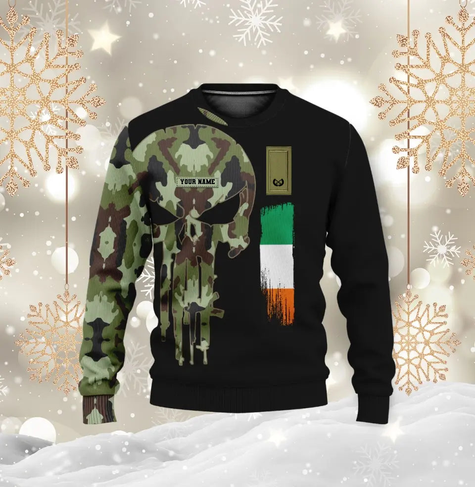 Personalized Ireland Soldier/ Veteran Camo With Name And Rank Hoodie - 0211230001