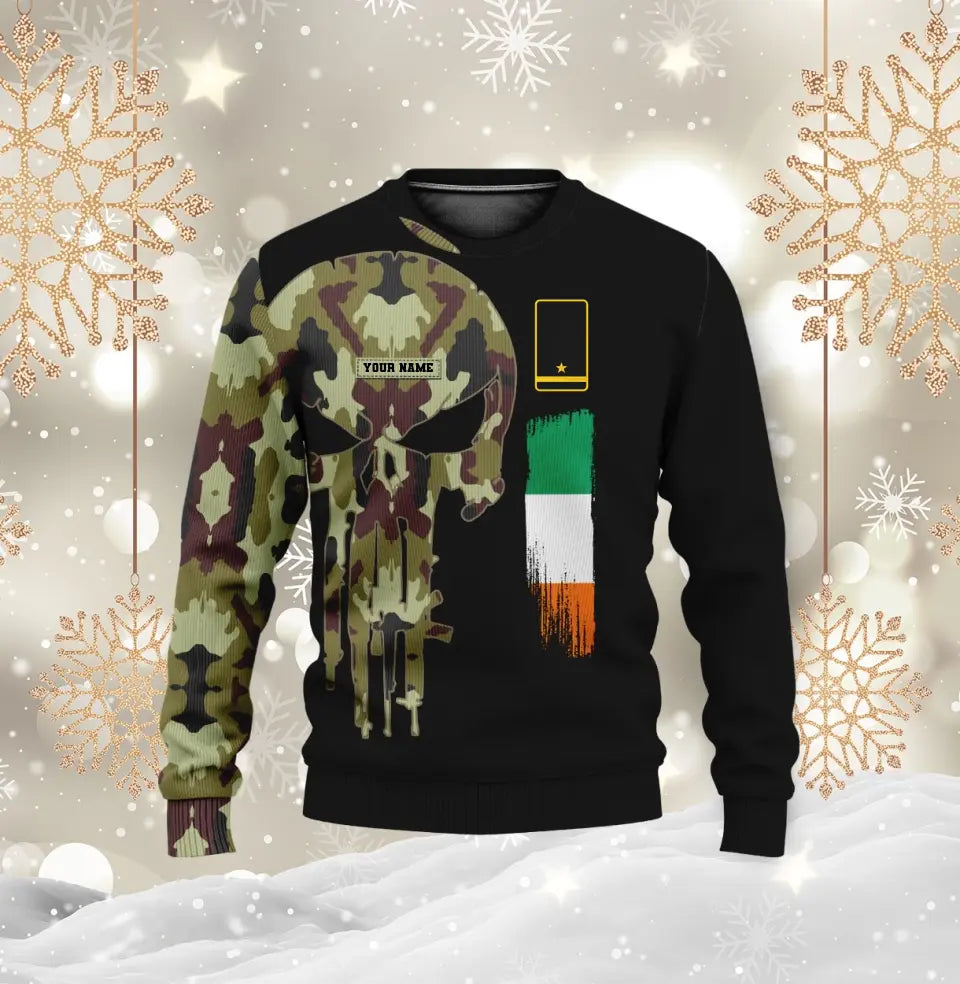 Personalized Ireland Soldier/ Veteran Camo With Name And Rank Hoodie - 0211230001