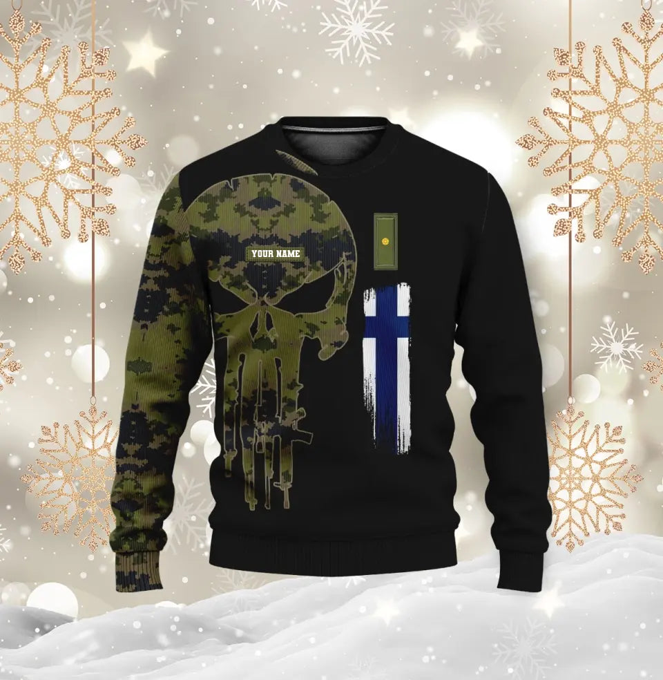 Personalized Finland Soldier/ Veteran Camo With Name And Rank Hoodie - 0211230001
