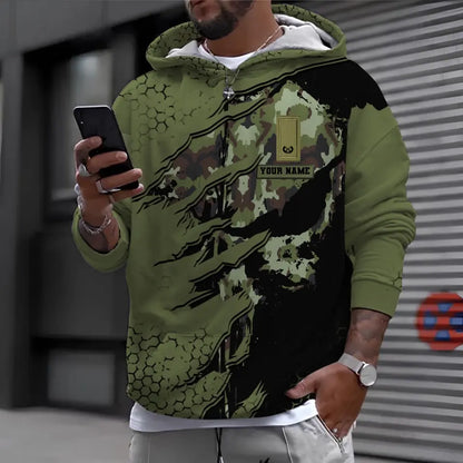 Personalized Ireland Soldier/ Veteran Camo With Name And Rank Hoodie - 1698883201