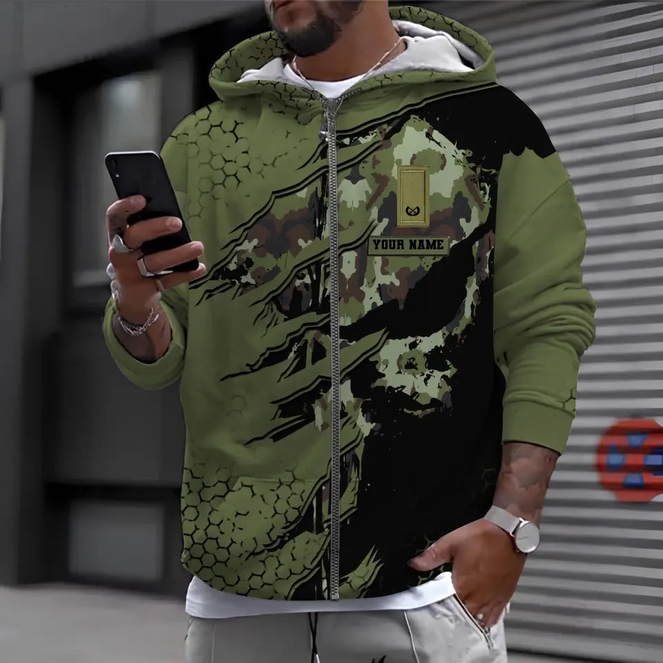 Personalized Ireland Soldier/ Veteran Camo With Name And Rank Hoodie - 1698883201