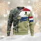 Personalized Netherlands Soldier/ Veteran Camo With Name And Rank Hoodie - 0311230001