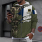 Personalisierter Kapuzenpullover mit Camouflage-Muster für französische Soldaten/Veteranen mit Namen und Rang – 16989696