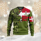 Personalisierter Kapuzenpullover mit Camouflage-Muster für dänische Soldaten/Veteranen mit Namen und Rang – 16989696