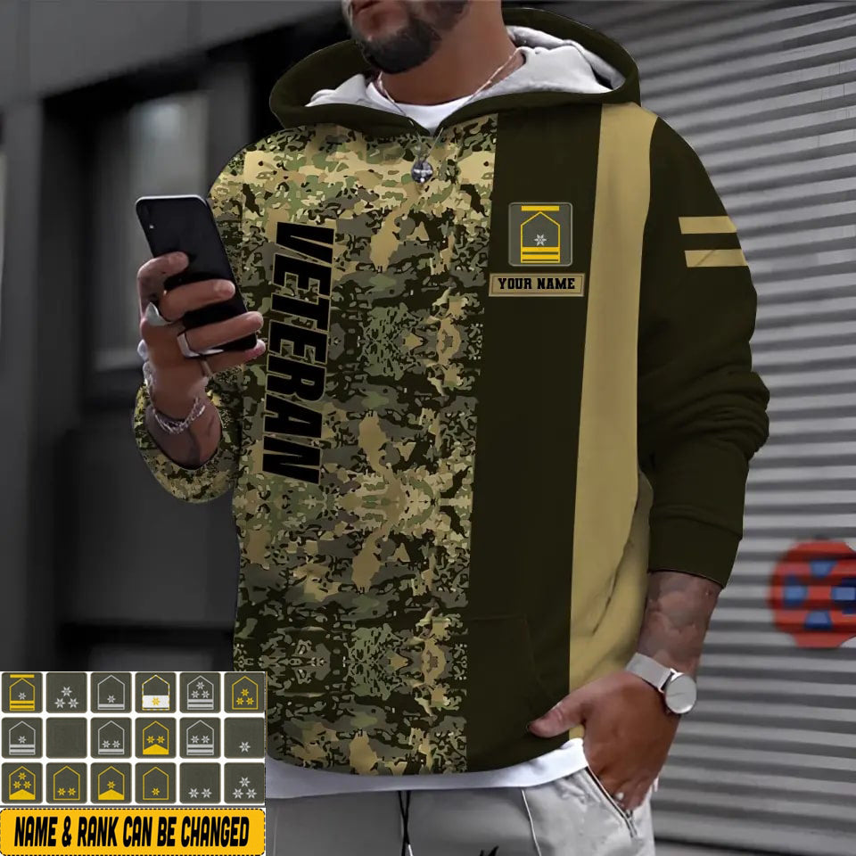 Personalized Austria Soldier/ Veteran Camo With Name And Rank Hoodie - 16990560