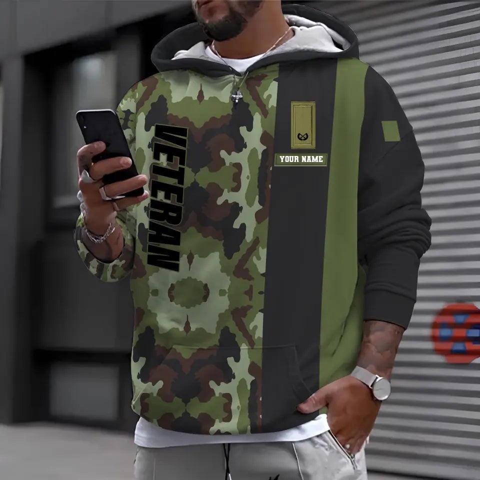 Personalized Ireland Soldier/ Veteran Camo With Name And Rank Hoodie - 16990560
