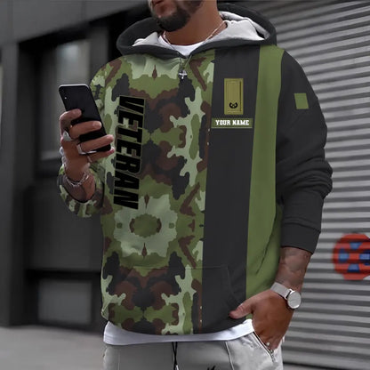 Personalized Ireland Soldier/ Veteran Camo With Name And Rank Hoodie - 16990560