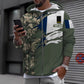 Personalisierter Kapuzenpullover mit Camouflage-Muster für französische Soldaten/Veteranen mit Namen und Rang – 16989696