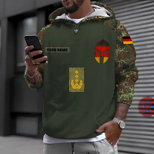 Personalized Germany Soldier/ Veteran Camo With Name And Rank Hoodie 3D Printed - 0611230001