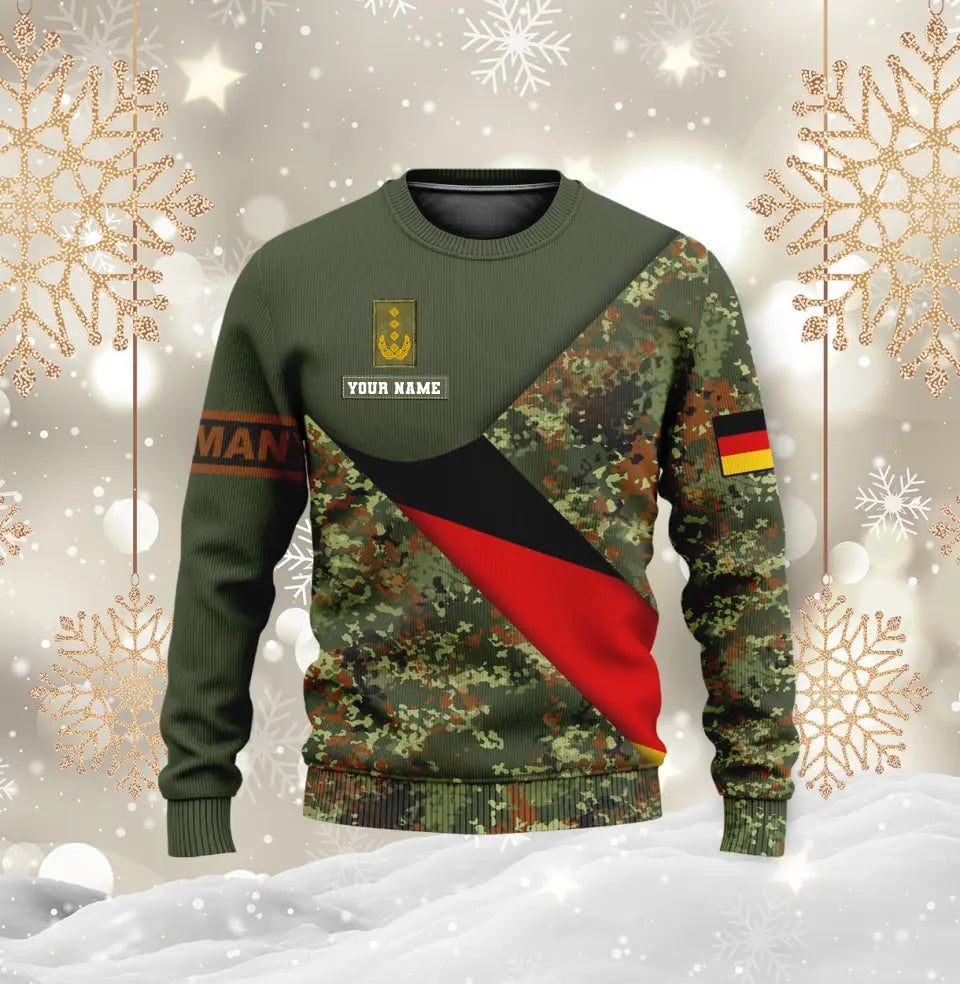 Personalized Germany Soldier/ Veteran Camo With Name And Rank Hoodie 3D Printed - 0611230003