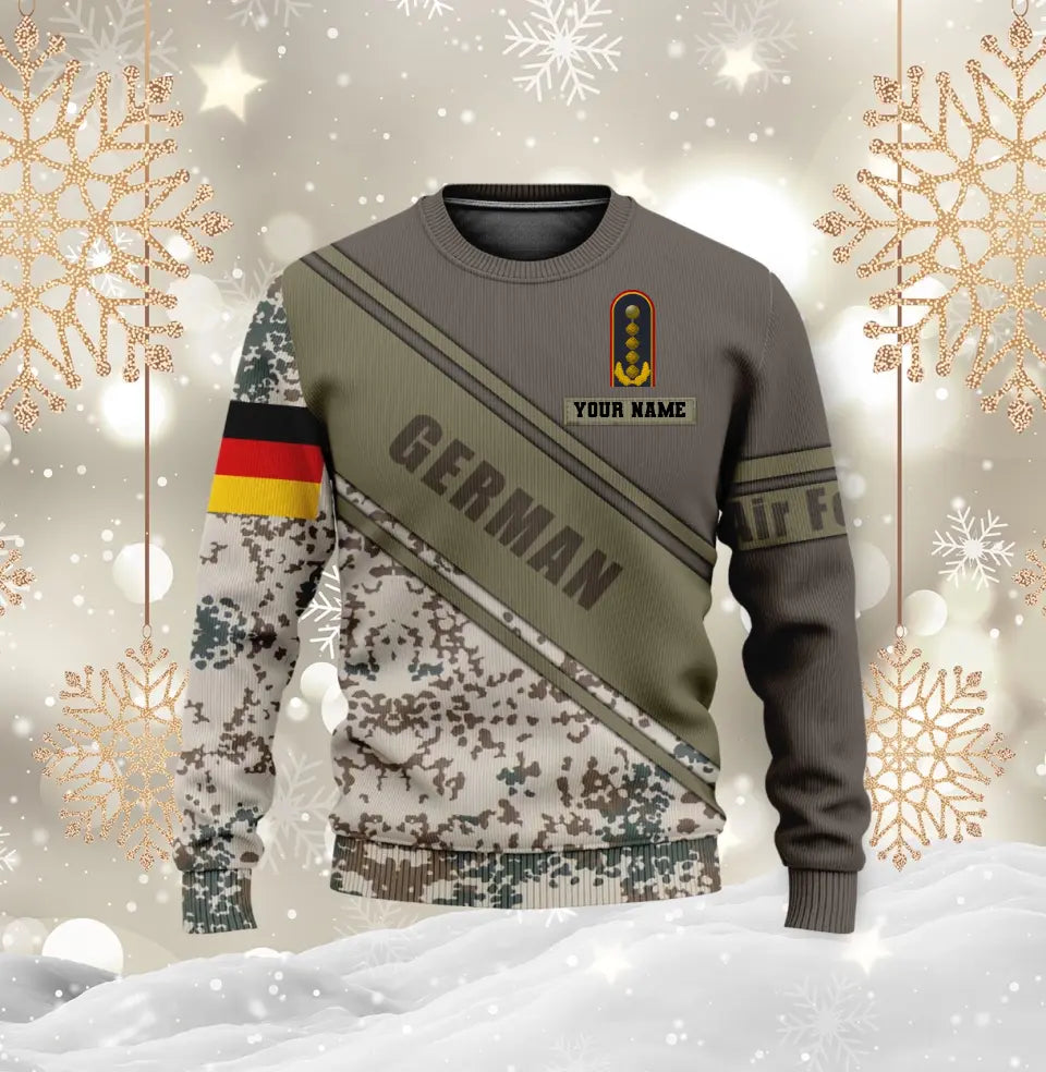 Personalized Germany Soldier/ Veteran Camo With Name And Rank Hoodie 3D Printed - 0611230005
