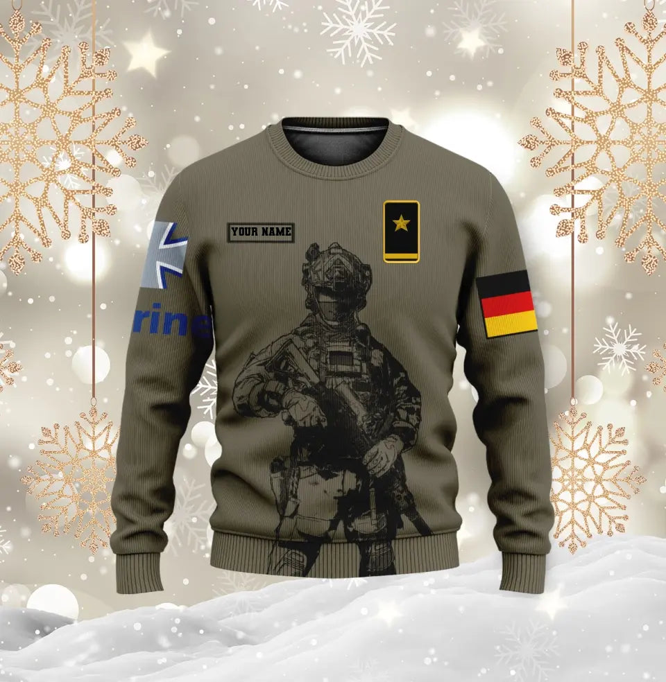 Personalized Germany Soldier/ Veteran Camo With Name And Rank Hoodie 3D Printed - 0611230009