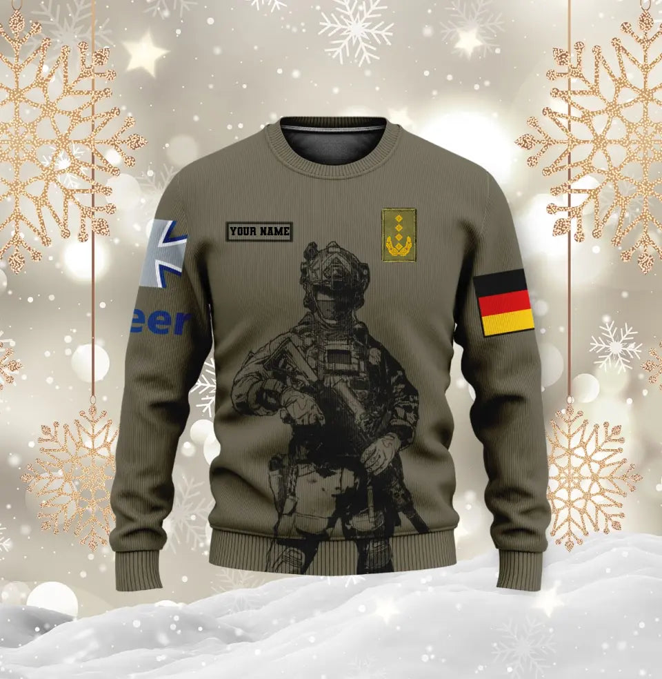 Personalized Germany Soldier/ Veteran Camo With Name And Rank Hoodie 3D Printed - 0611230009