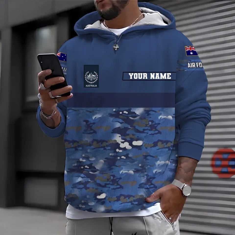Personalized Australian Soldier/ Veteran Camo With Name And Rank Hoodie 3D Printed - 1696982404
