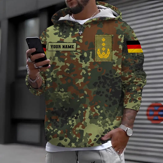 Personalized Germany Soldier/ Veteran Camo With Name And Rank Hoodie 3D Printed - 0711230007