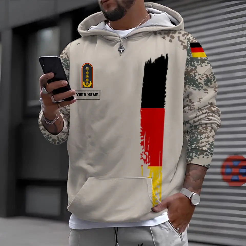 Personalized Germany Soldier/ Veteran Camo With Name And Rank Hoodie 3D Printed - 0711230011