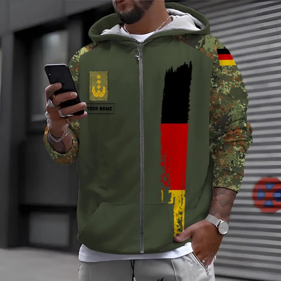 Personalized Germany Soldier/ Veteran Camo With Name And Rank Hoodie 3D Printed - 0711230011