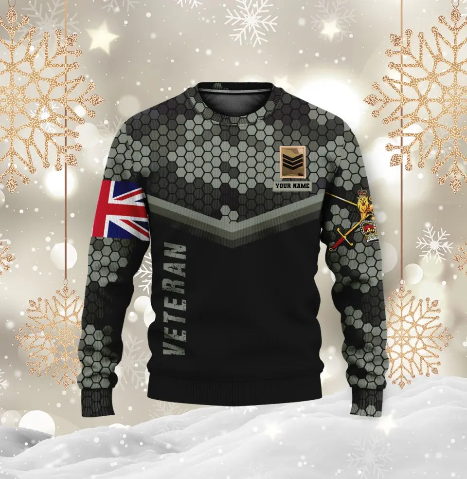 Personalized UK Soldier/ Veteran Camo With Name And Rank Hoodie 3D Printed - 1699574403