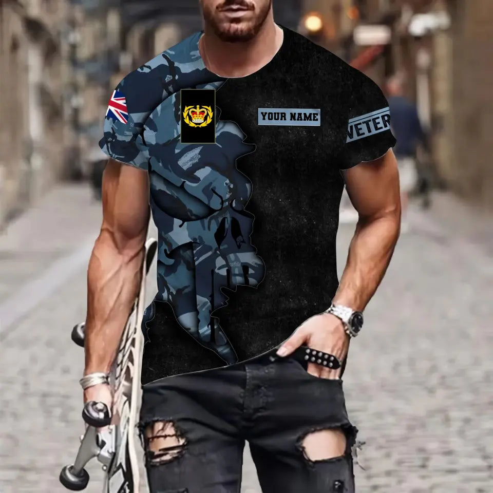 Personalisierter Kapuzenpullover mit Camouflage-Muster für britische Soldaten/Veteranen mit Namen und Rang, 3D-Druck – 1011230002