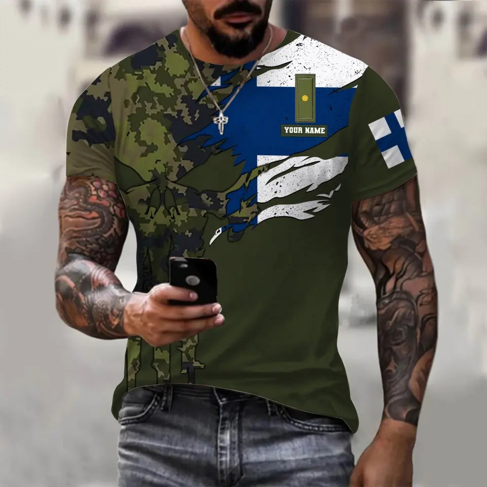 Personalized Finland Soldier/ Veteran Camo With Name And Rank Hoodie - 0311230001