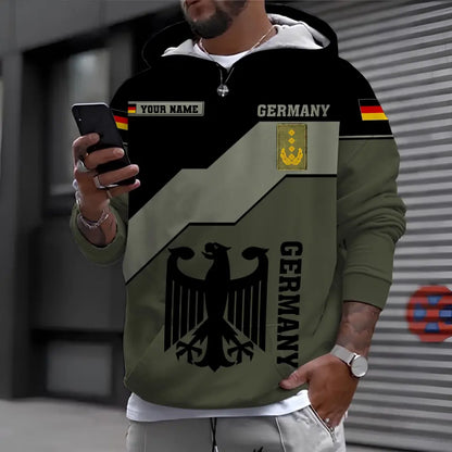 Personalized Germany Soldier/ Veteran Camo With Name And Rank Hoodie - 1696291201