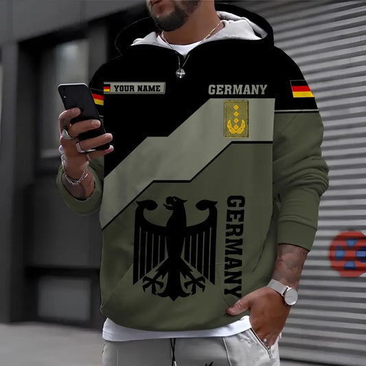 Personalized Germany Soldier/ Veteran Camo With Name And Rank Hoodie - 1696291201