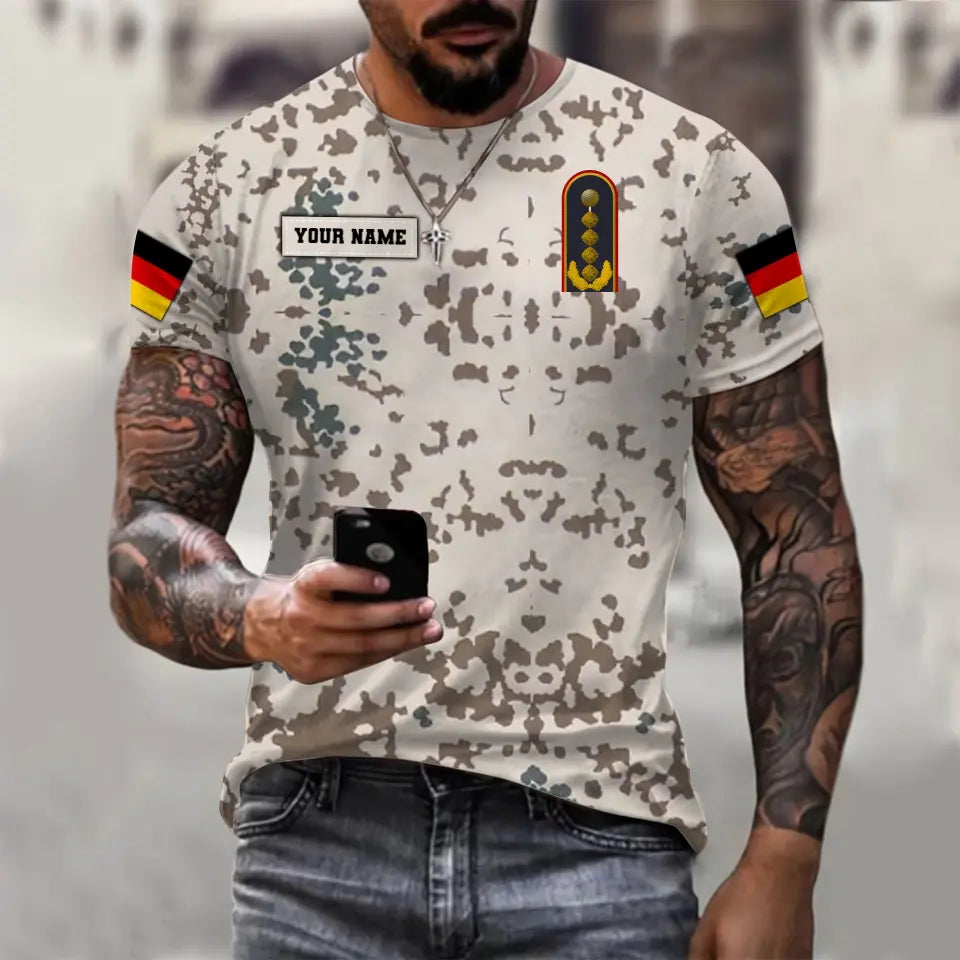 Personalized Germany Soldier/ Veteran Camo With Name And Rank Hoodie 3D Printed - 0711230007