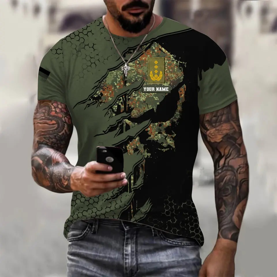Personalized Germany Soldier/ Veteran Camo With Name And Rank Hoodie 3D Printed - 0711230012