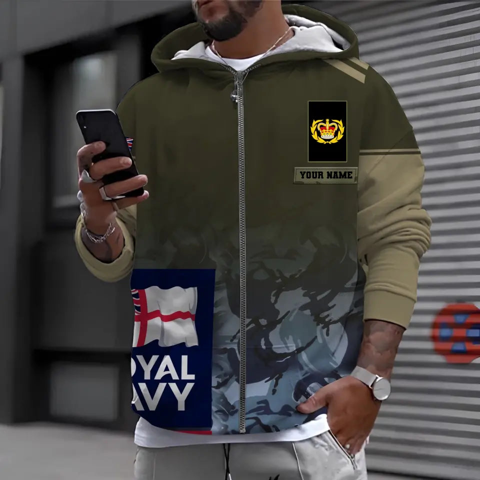 Veste de bombardier personnalisée avec camouflage soldat/vétéran britannique avec nom et grade, imprimée en 3D - 2010230003