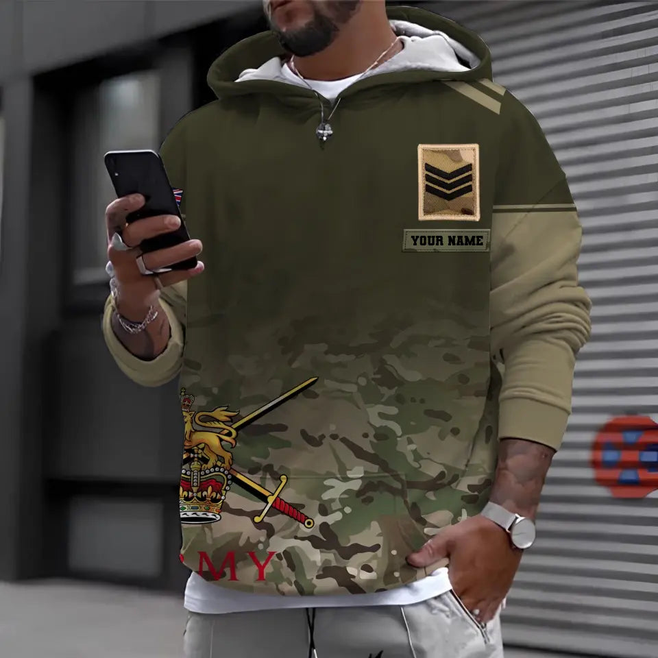 Veste de bombardier personnalisée avec camouflage soldat/vétéran britannique avec nom et grade, imprimée en 3D - 2010230003