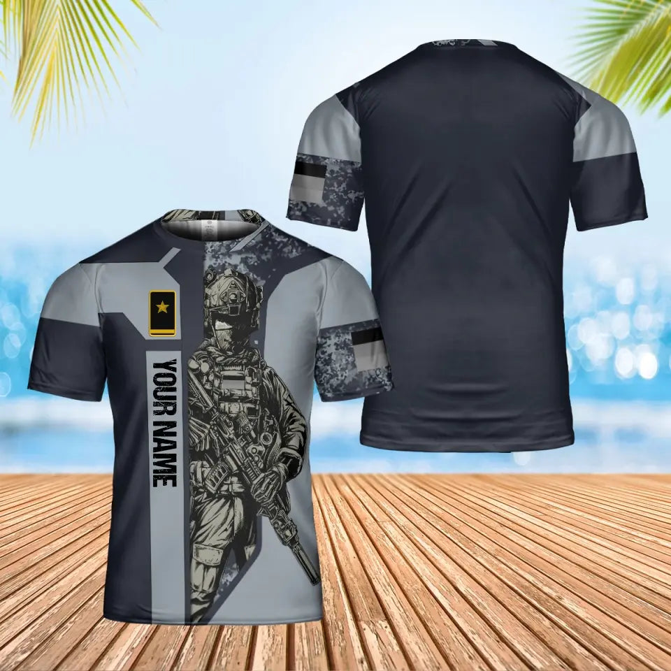 Personalized Germany Soldier/ Veteran Camo With Name And Rank T-shirt 3D Printed - 17070048