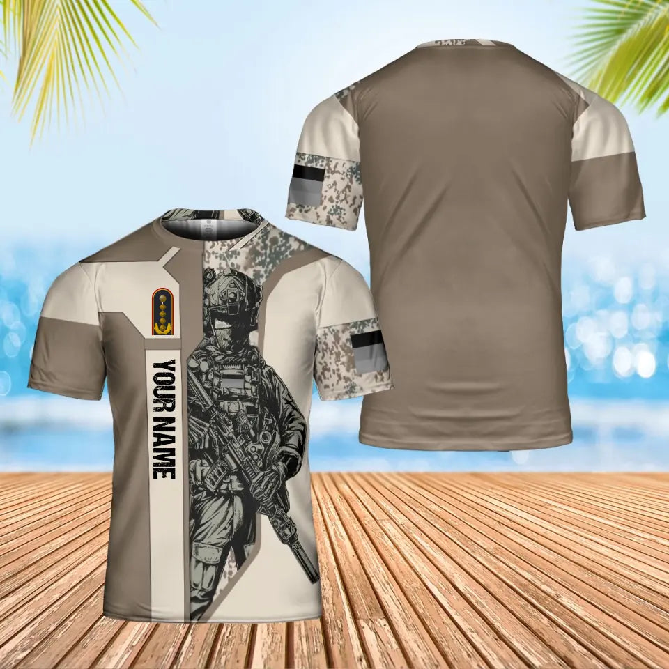 Personalized Germany Soldier/ Veteran Camo With Name And Rank T-shirt 3D Printed - 17070048