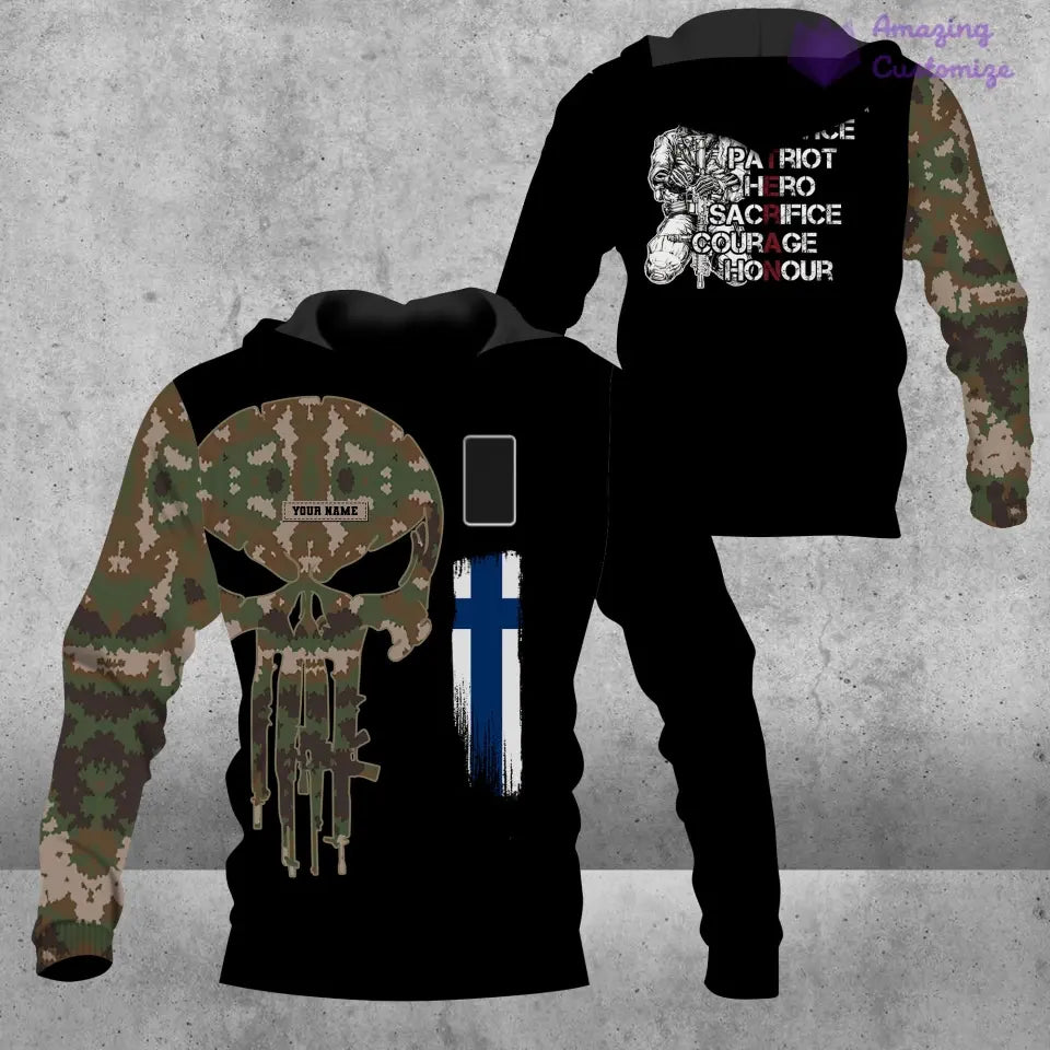 Personalized Finland Soldier/ Veteran Camo With Name And Rank Hoodie - 2806230001
