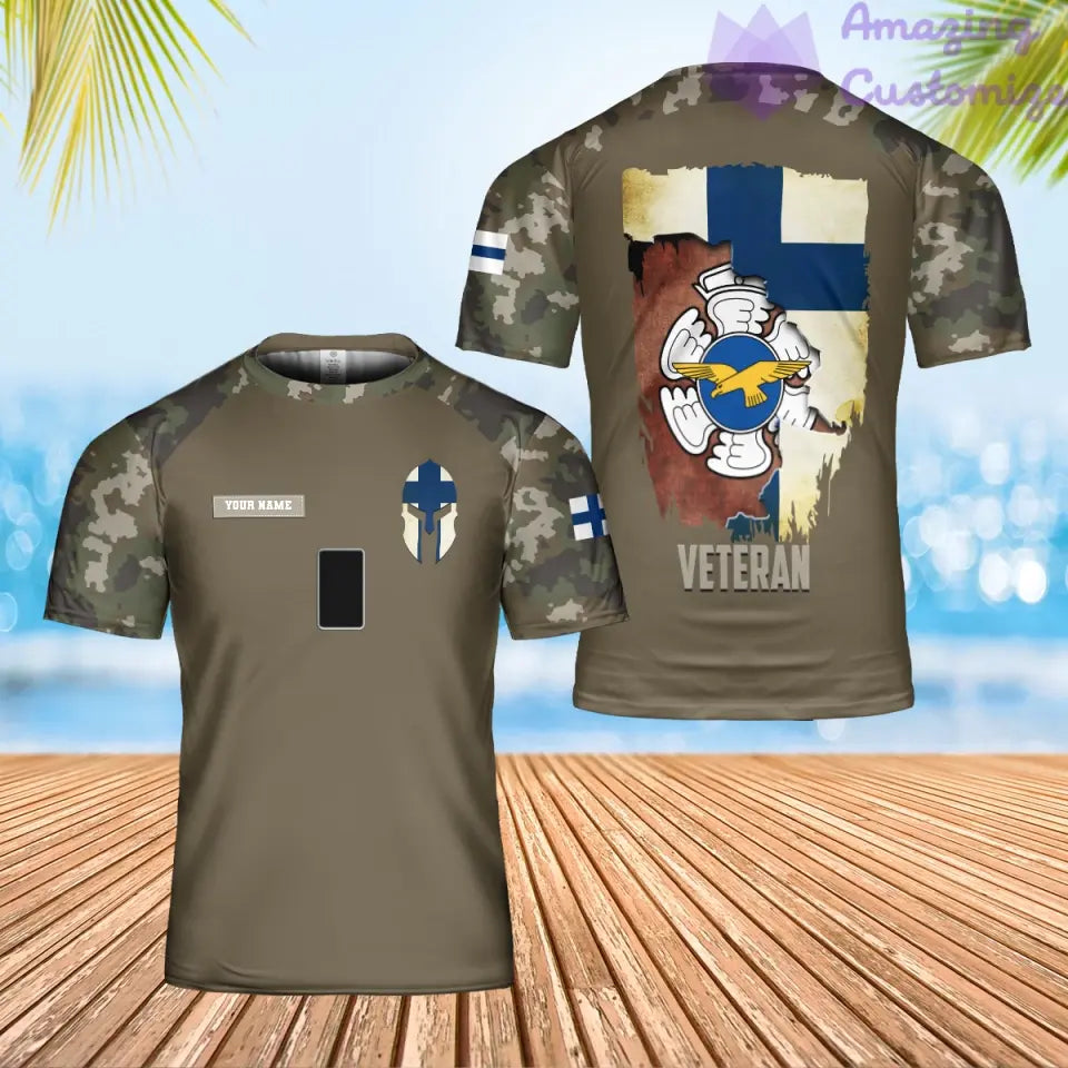 Personalized Finland Solider/ Veteran Camo With Name And Rank T-Shirt 3D Printed - 1306230001