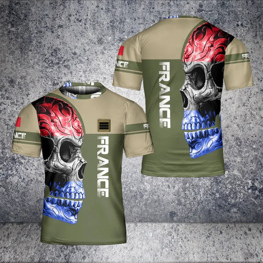 Personalized France Solider/ Veteran Camo With Name And Rank T-Shirt 3D Printed - 2101240004