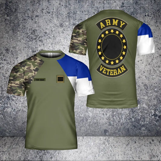 Personalized France Solider/ Veteran Camo With Name And Rank T-Shirt 3D Printed - 2101240002