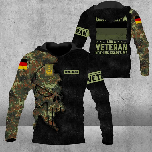 Personalized Germany Soldier/ Veteran Camo With Name And Rank Hoodie 3D Printed - 1608230001