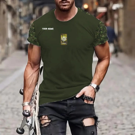 Personalized Canada Soldier/ Veteran Camo With Name And Rank T-shirt 3D Printed - 0510230008