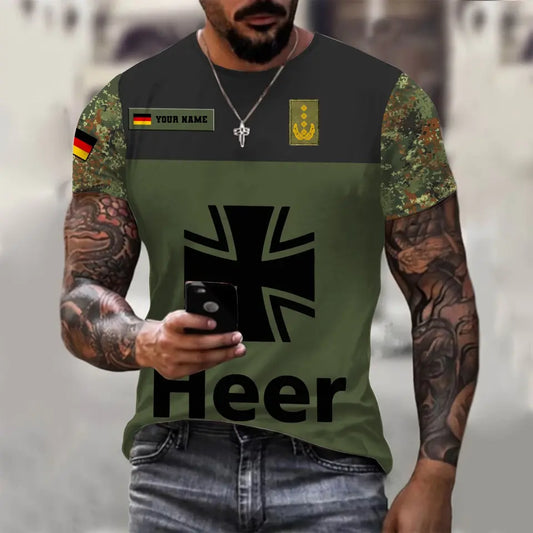 Personalized Germany Soldier/ Veteran Camo With Name And Rank T-shirt 3D Printed - 0310230003