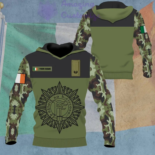 Personalized Ireland Soldier/ Veteran Camo With Name And Rank Hoodie - 0906230001