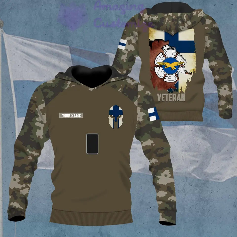 Personalized Finland Soldier/ Veteran Camo With Name And Rank Hoodie - 1306230001
