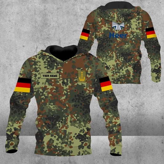 Personalized Germany Soldier/ Veteran Camo With Name And Rank Hoodie 3D Printed - 1708230001