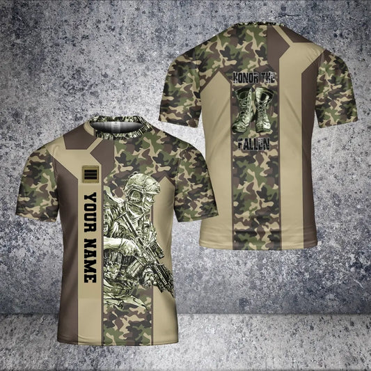 Personalized France Solider/ Veteran Camo With Name And Rank T-Shirt 3D Printed - 2201240004