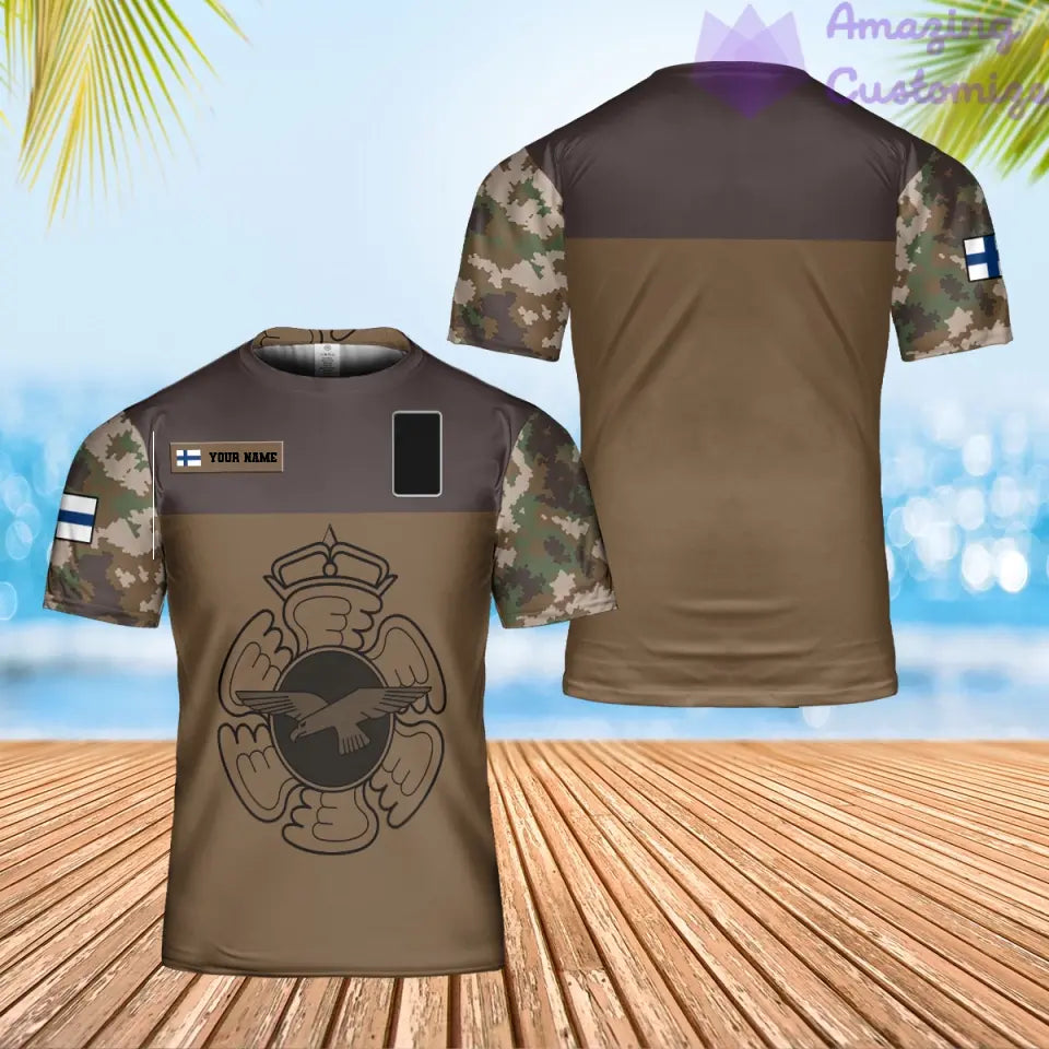 Personalized Finland Solider/ Veteran Camo With Name And Rank T-Shirt 3D Printed - 0906230001