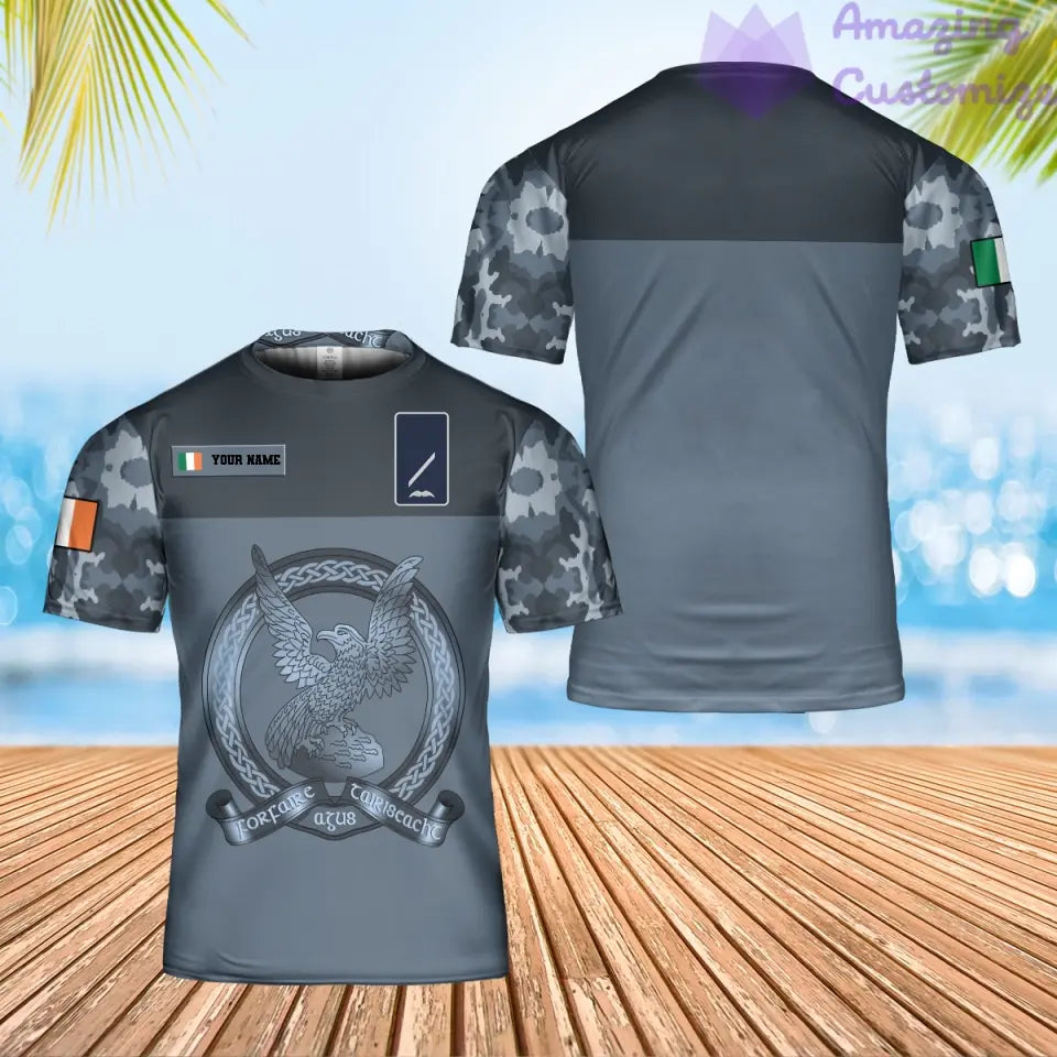 Personalized Ireland Solider/ Veteran Camo With Name And Rank T-Shirt 3D Printed - 0602240003