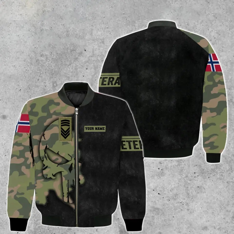 Personalized Norway Soldier/ Veteran Camo With Name And Rank Hoodie - 1011230002