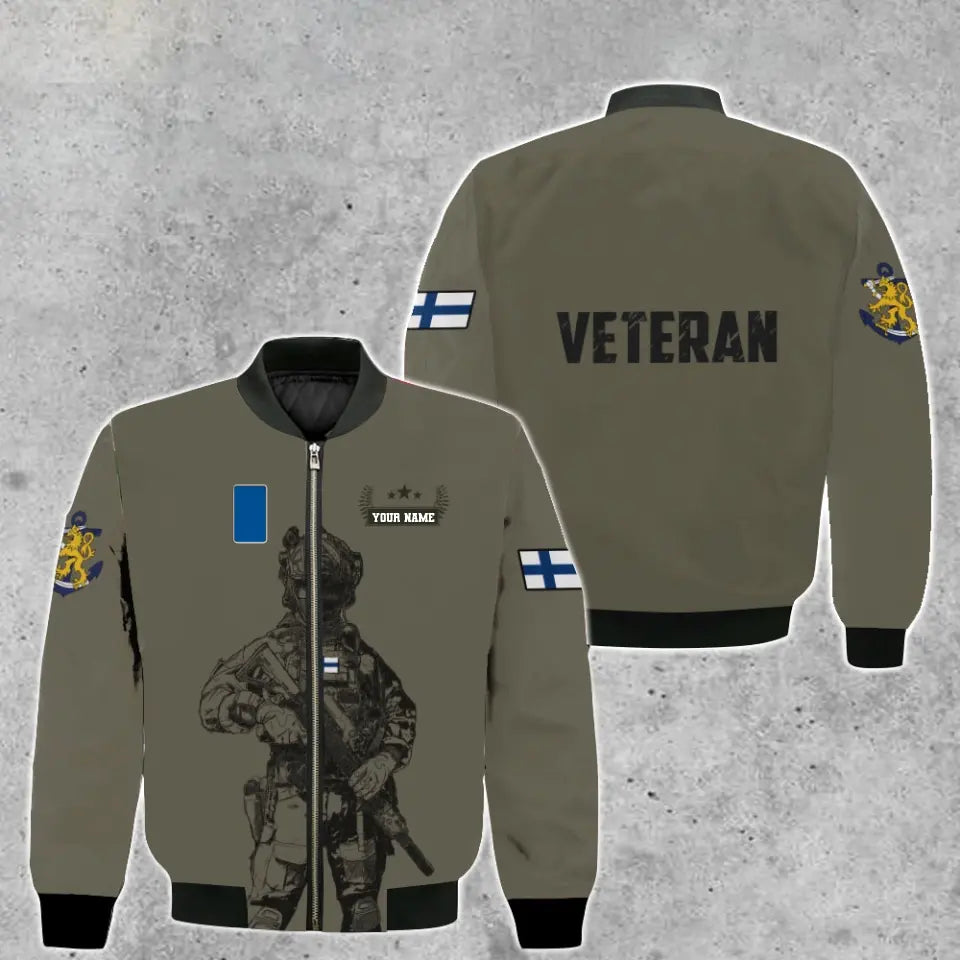 Personalized Finland Soldier/ Veteran Camo With Name And Rank Hoodie 3D Printed - 16968096